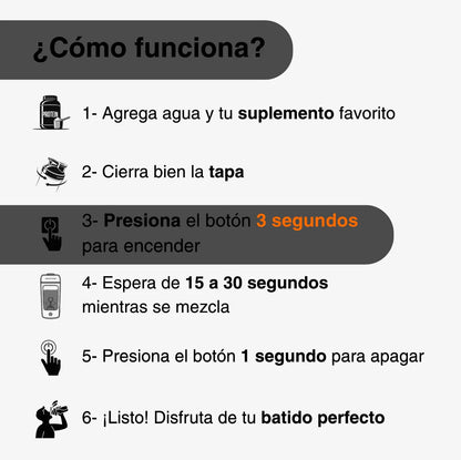 Shaker Eléctrico para Proteína 650ml - Beflow Turbo