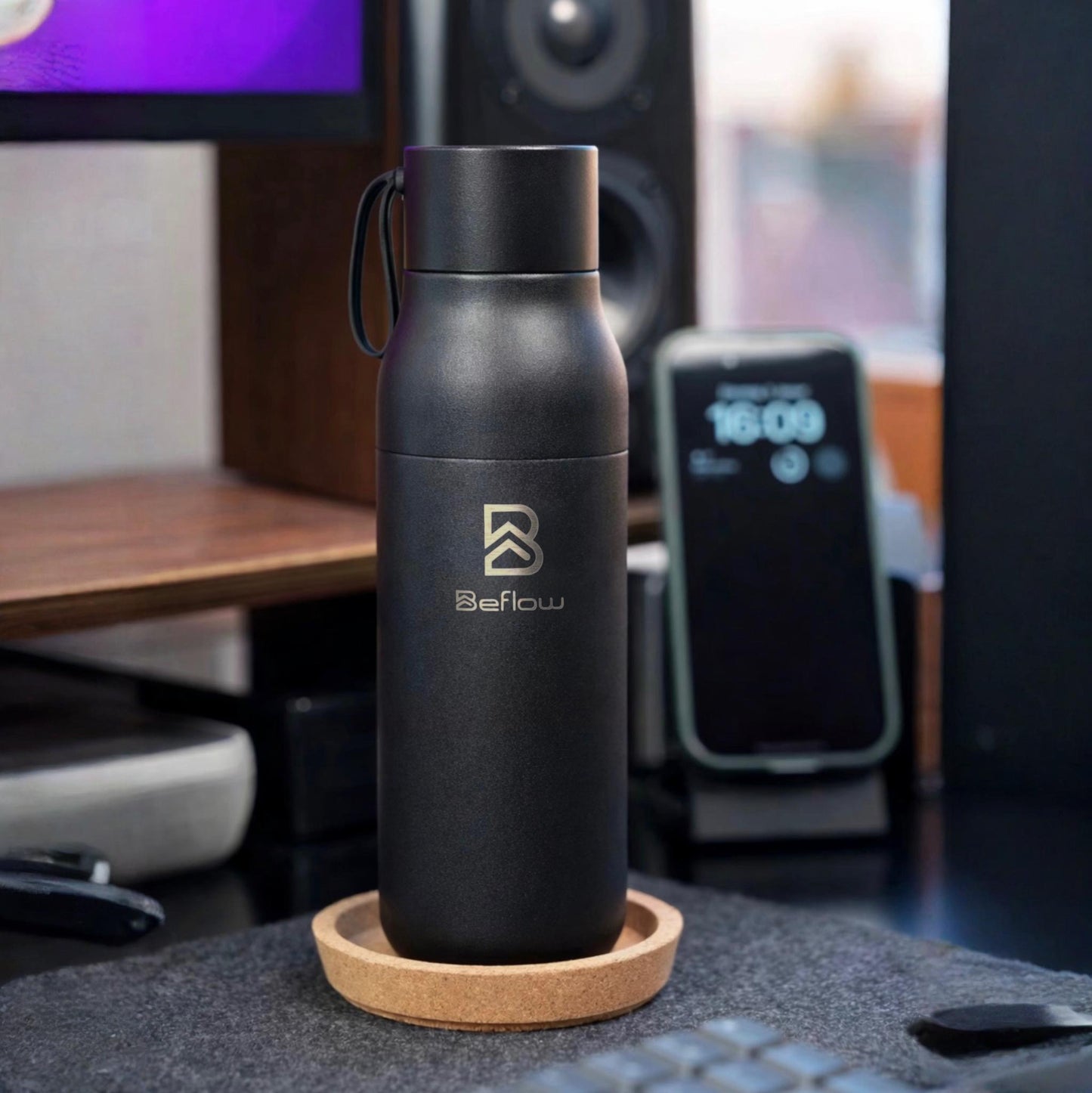 BEFLOW® S1 PRO by VSITOO – Botella Inteligente UV Negra