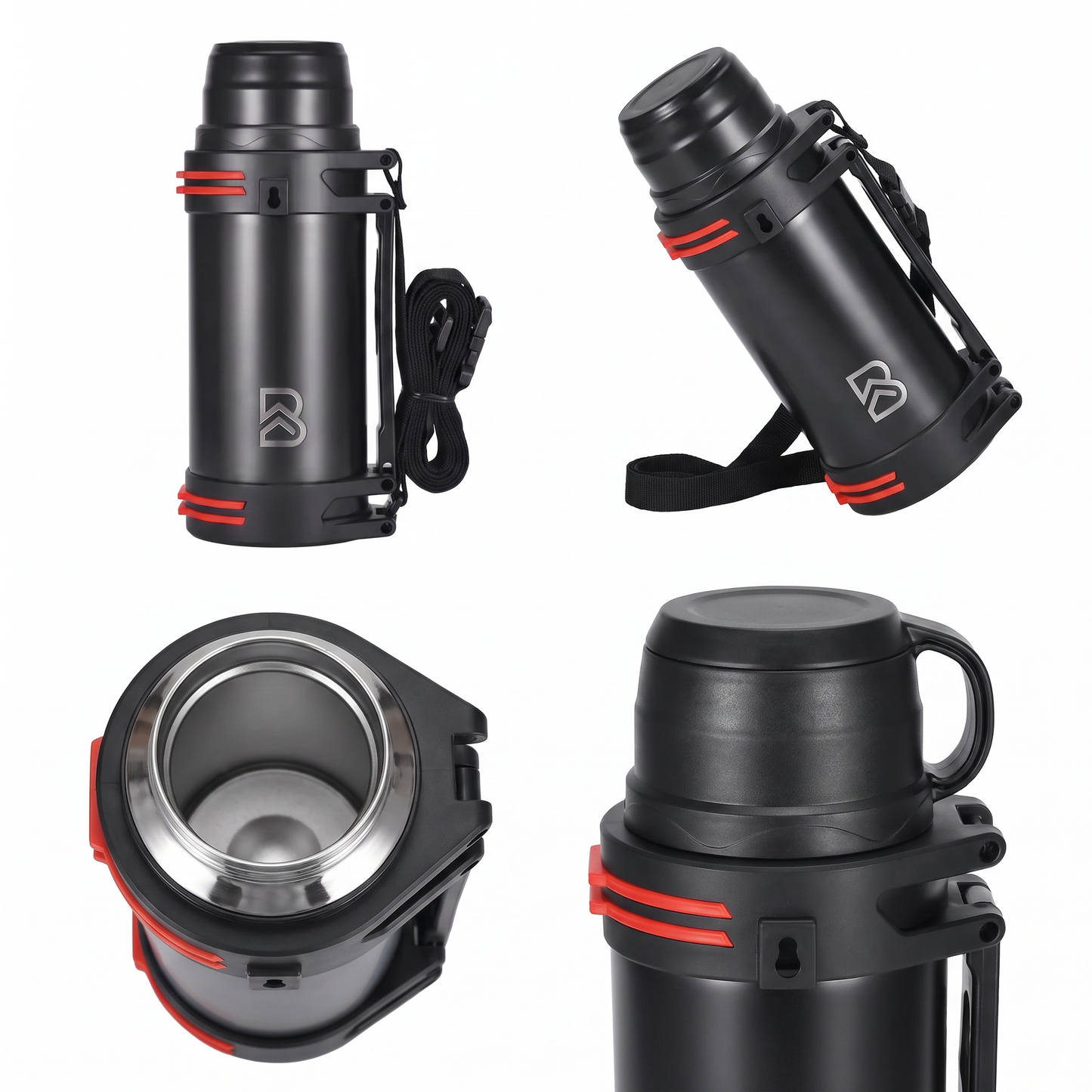 Termo 2L Acero Inoxidable Negro - Beflow Summit