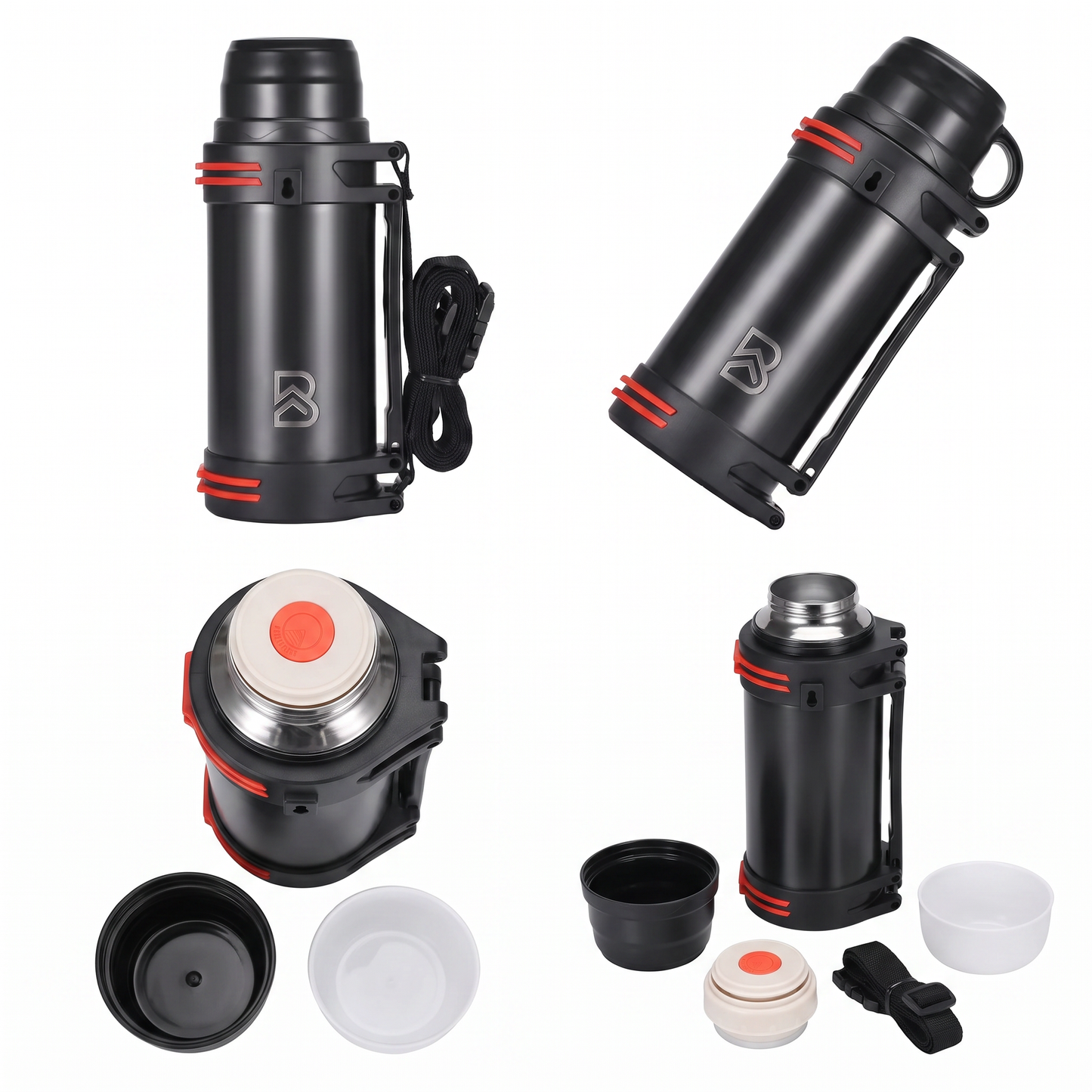 Termo 2L Acero Inoxidable Negro - Beflow Summit