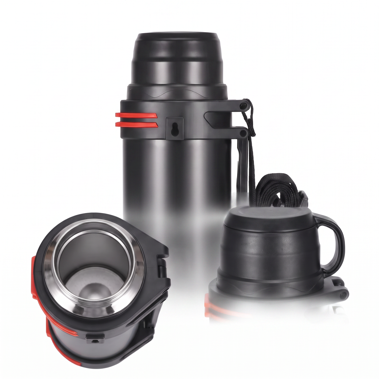 Termo 2L Acero Inoxidable Negro - Beflow Summit
