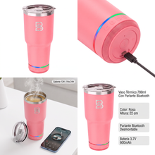 Vaso Térmico con Parlante Bluetooth 780ml Rosado - BEFLOW Beat
