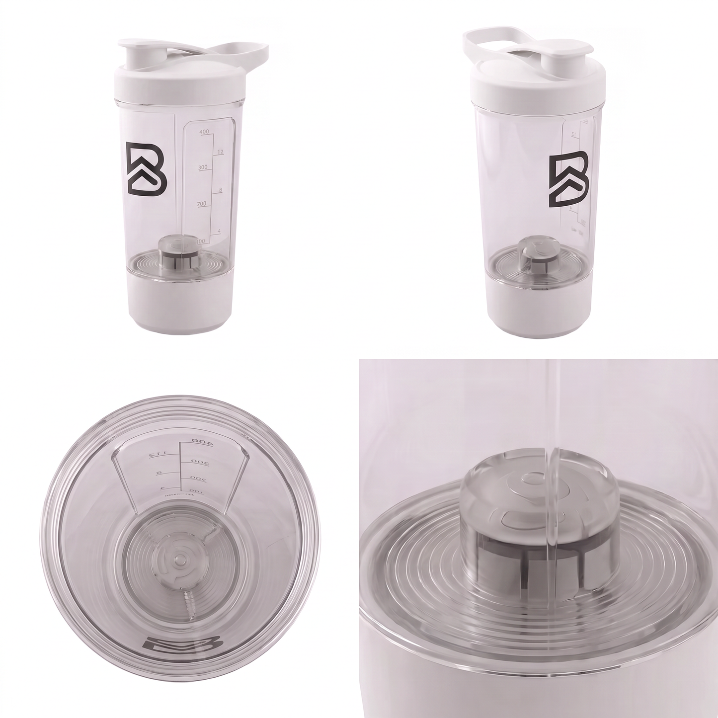 Shaker Eléctrico de Proteína 450ml Blanco - BEFLOW Blend