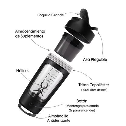Shaker Eléctrico para Proteína 650ml - Beflow Turbo