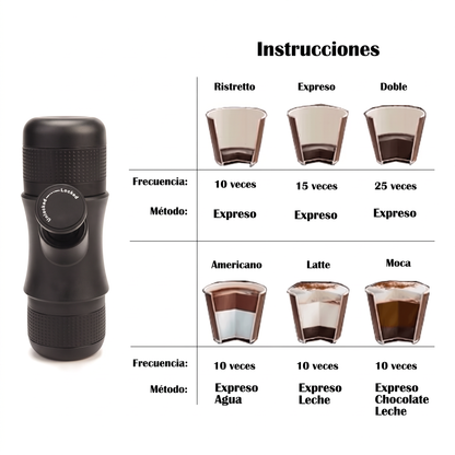 Cafetera Espresso Portátil Manual - Beflow Shot Black