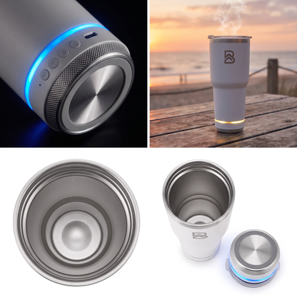 Vaso Térmico con Parlante Bluetooth 780ml Rosado - BEFLOW Beat